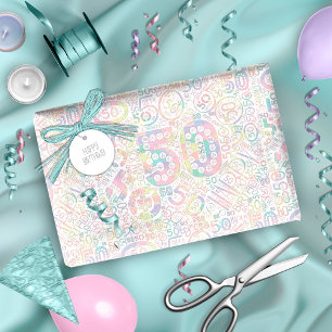 Birthday Number Word Cloud Fifty A ID270 Wrapping Paper