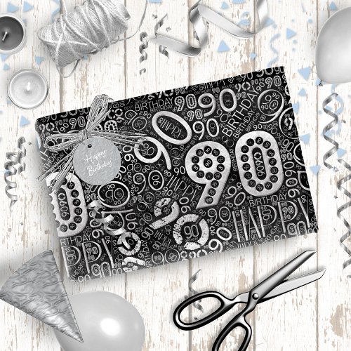 Birthday Number Word Cloud Ninety D ID270 Wrapping Paper
