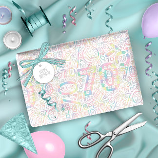 Birthday Number Word Cloud Seventy A ID270 Wrapping Paper