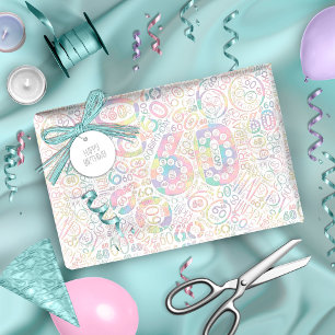 Birthday Number Word Cloud Sixty A ID270 Wrapping Paper