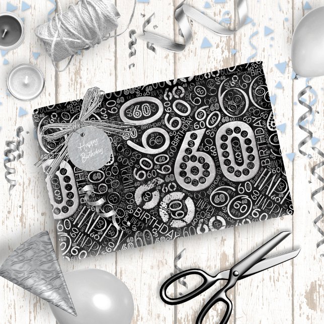 Birthday Number Word Cloud Sixty D ID270 Wrapping Paper (Creator Uploaded)