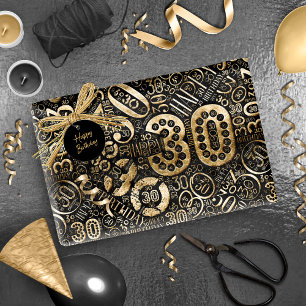 Birthday Number Word Cloud Thirty C ID270 Wrapping Paper