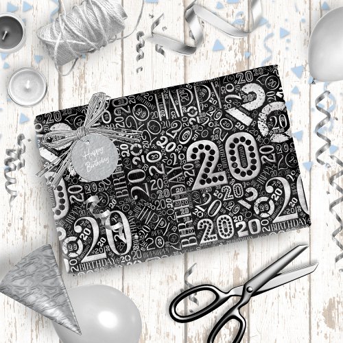 Birthday Number Word Cloud Twenty D ID270 Wrapping Paper