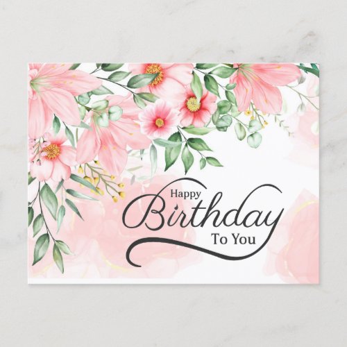 Birthday Numbers 624_26 Bible Verse Pink Floral Postcard