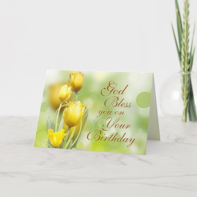 Birthday, Numbers 6:24-26, Lord Bless You, Tulips Card (Front)