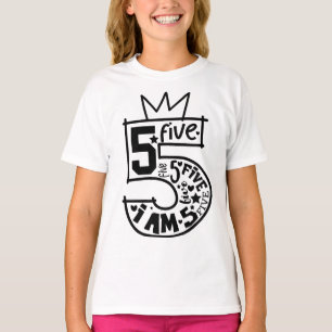 Birthday Numbers for Girls - 5 Years  T-Shirt