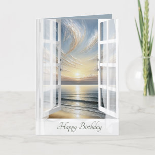 Birthday Ocean Sunrise Window Card