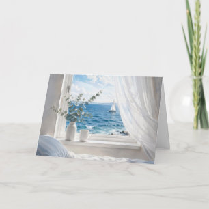 Birthday Ocean View from a Bedroom Window Card