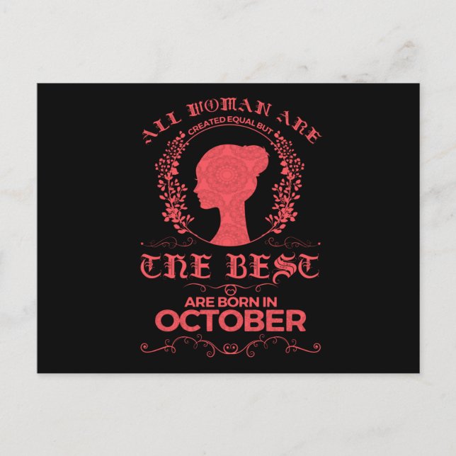Birthday October Born Best Women Gift Postcard (Front)