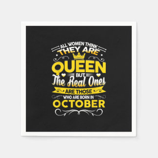 Birthday October Gift | Born In October Queen Napkins