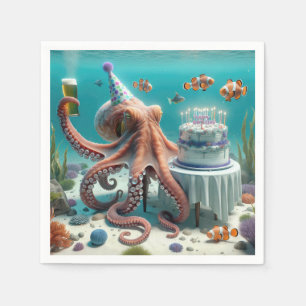 Birthday Octopus With a Beer Napkins