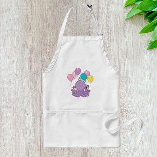 Birthday Octopus with Balloons and Cupcake Adult Apron