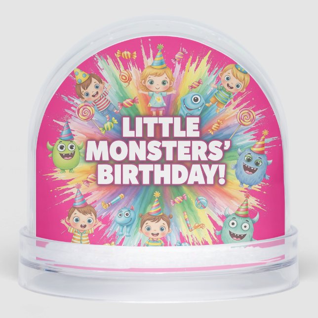 Birthday of Little Monsters, by Natasha Us   Snow Globe (Front)