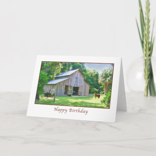 Birthday Old Farm Barn Card