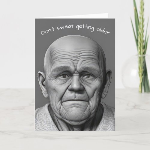 Birthday Old Man Face  Card