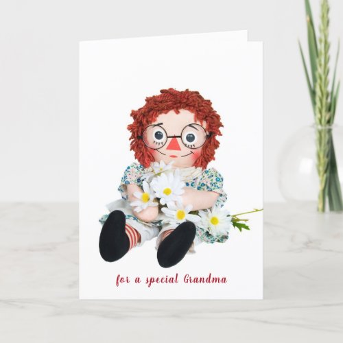 Birthday old Rag Doll for Grandma Card