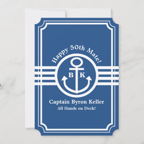 Birthday on a Boat _ Nautical Theme Custom Invitation