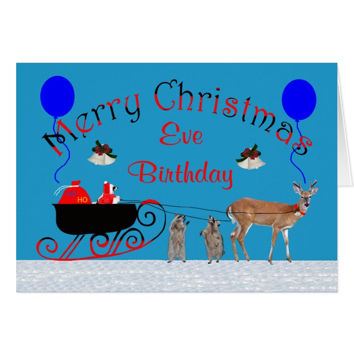 Birthday on Christmas Eve Greeting Card | Zazzle