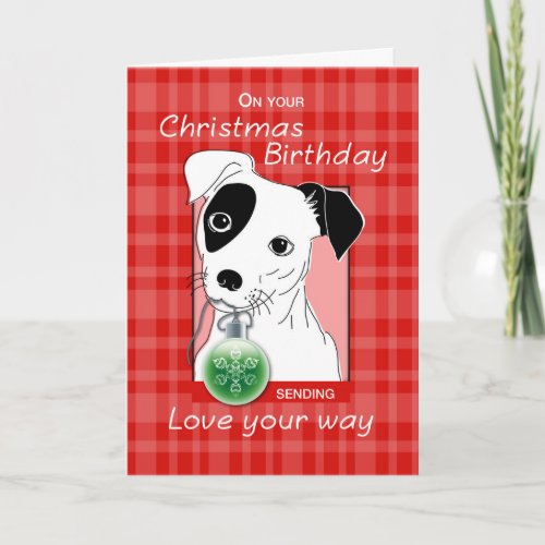 Birthday on Christmas Jack Russell Terrier Card