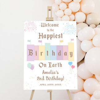 Birthday On Earth Magical Birthday Welcome Sign