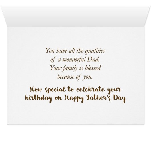 Birthday on Father's Day Religious Qualities (Inside Horizontal (Bottom))