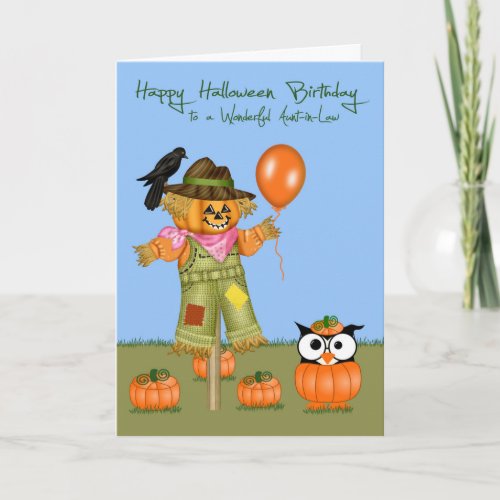 Birthday on Halloween Aunt_in_Law Greeting Cards