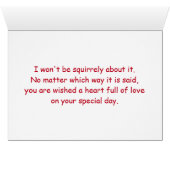 Birthday on Valentine's Day, Squirrel, Humorous (Inside Horizontal (Bottom))