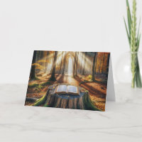Birthday Open Bible On Autumn Tree Stump