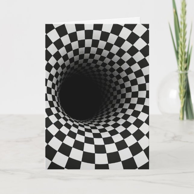 Birthday Optical Illusion Black Hole Card (Front)