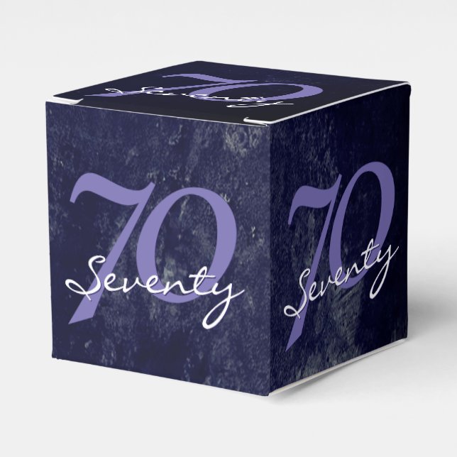 Birthday or Anniversary | Purple Grunge EDITABLE Favor Boxes (Front Side)