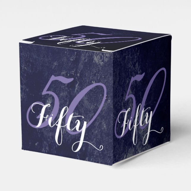 Birthday or Anniversary | Purple Grunge EDITABLE Favor Boxes (Front Side)