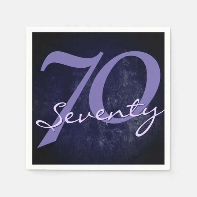 Birthday or Anniversary | Purple Grunge EDITABLE Paper Napkins (Front)