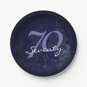 Birthday or Anniversary   Purple Grunge EDITABLE Paper Plates