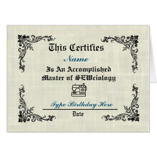 Birthday (or Any Occasion) Sewing Degree Big Card