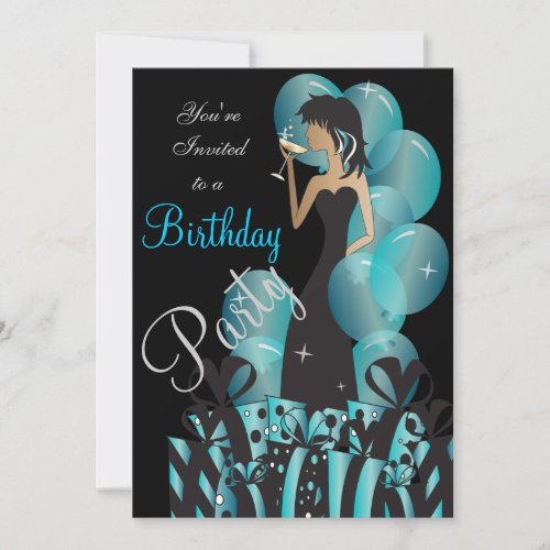 Birthday or Bachelorette Cocktail Party Girl Invitation