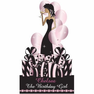 Birthday or Bachelorette Diva Princess   Pink Statuette