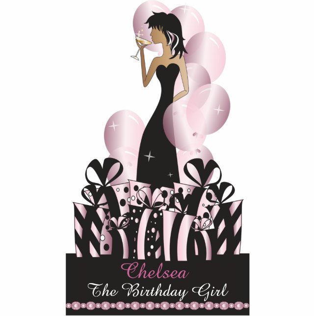 Birthday or Bachelorette Diva Princess | Pink Statuette (Front)