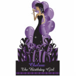 Birthday or Bachelorette Diva Princess | Purple Cutout<br><div class="desc">Free-standing Birthday Cutouts. Makes a great conversation starter! Happy Birthday Cake and Table Toppers. - This adorable DIY happy birthday table /cake topper will be a giant hit at her party. Trendy, modern, eye-catching, unique - can be used as a cool cake topper (suggest using 5"x7") or a striking table...</div>