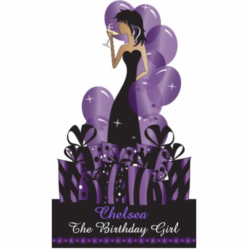 Birthday or Bachelorette Diva Princess  Purple Cutout