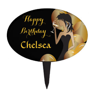 Birthday or Bachelorette Party Diva Princess Girl Cake Topper