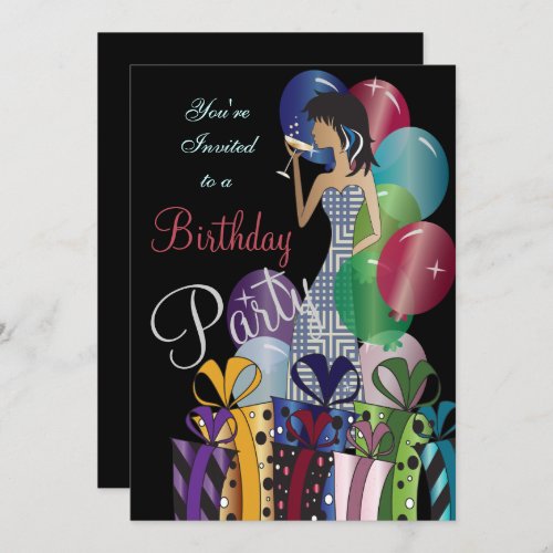 Birthday or Bachelorette Party Diva Princess Girl Invitation