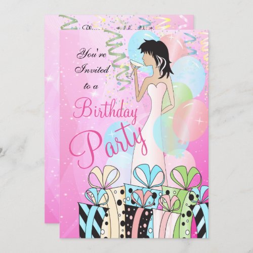 Birthday or Bachelorette Party Diva Princess Girl Invitation