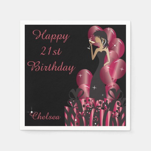 Birthday or Bachelorette Party Diva Princess Girl Paper Napkins