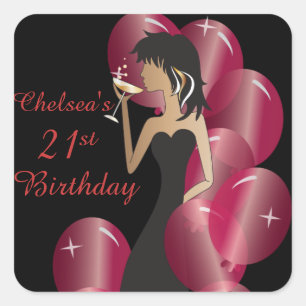 Birthday or Bachelorette Party Diva Princess Girl Square Sticker