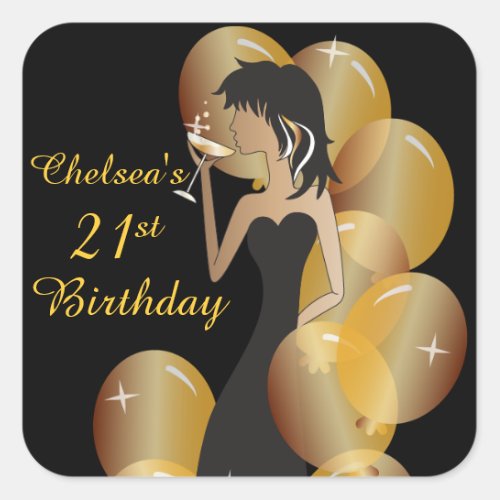 Birthday or Bachelorette Party Diva Princess Girl Square Sticker