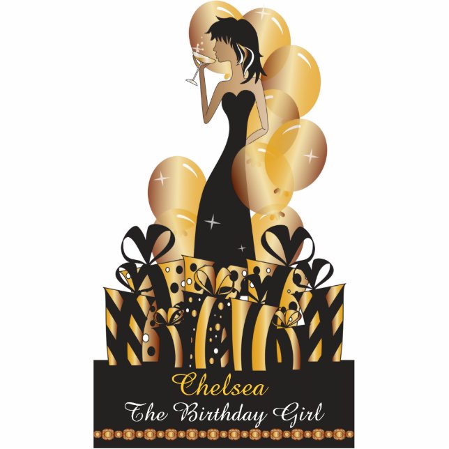 Birthday or Bachelorette Party Diva Princess Girl Statuette (Front)