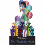 Birthday or Bachelorette Party Diva Princess Girl Statuette<br><div class="desc">Free-standing Birthday Cutouts. Makes a great conversation starter! Happy Birthday Cake and Table Toppers. - This adorable DIY happy birthday table /cake topper will be a giant hit at her party. Trendy, modern, eye-catching, unique - can be used as a cool cake topper (suggest using 5"x7") or a striking table...</div>