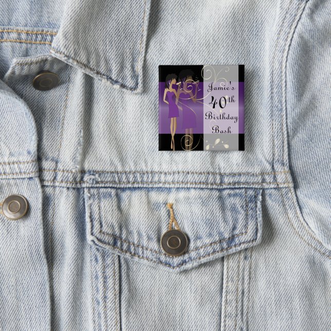 Birthday or Bachelorette Party | Purple | DIY Text Button (In Situ)