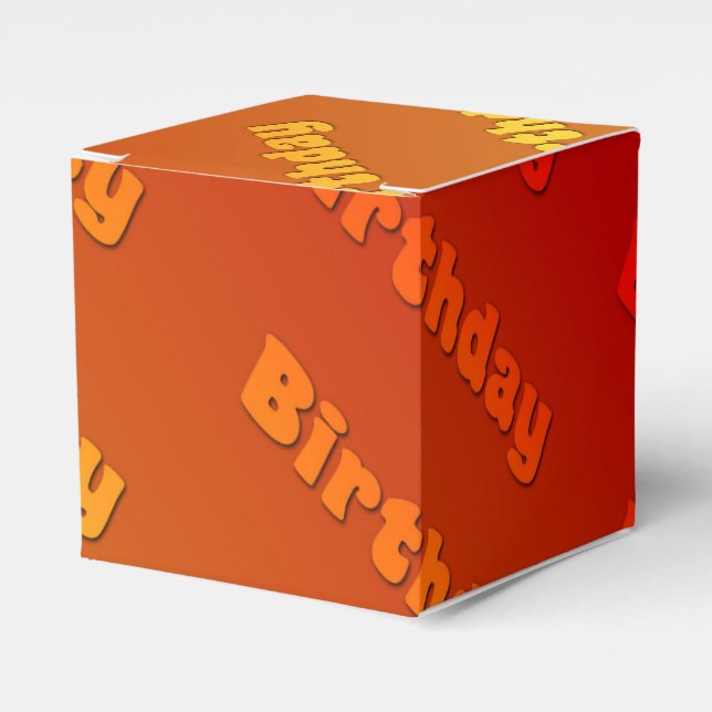 Birthday (orange) favor boxes (Front Side)
