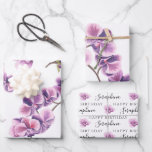 Birthday Orchid Wrapping Paper Sheets<br><div class="desc">Celebrate a special birthday with these lovely purple orchid wrapping paper sheets!</div>